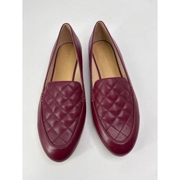 Talbots Ryan Quilted Leather Loafer Flat Shoe Burgundy Wine Red Size 11 - Picture 2 of 7